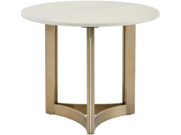 Стол журнальный STOOL GROUP Кассия 60*60 Светлая керамика, сталь шампань