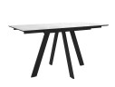 Стол DikLine DKD120 керамика 120(160)х80, Carrara Gloss (мрамор глянец белый), опоры черные (2уп.)