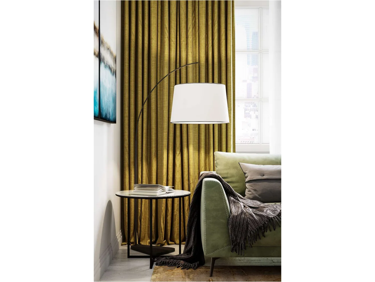 Стол журнальный Калифорния Альбано Glass белая Lacobel арт. 1038341