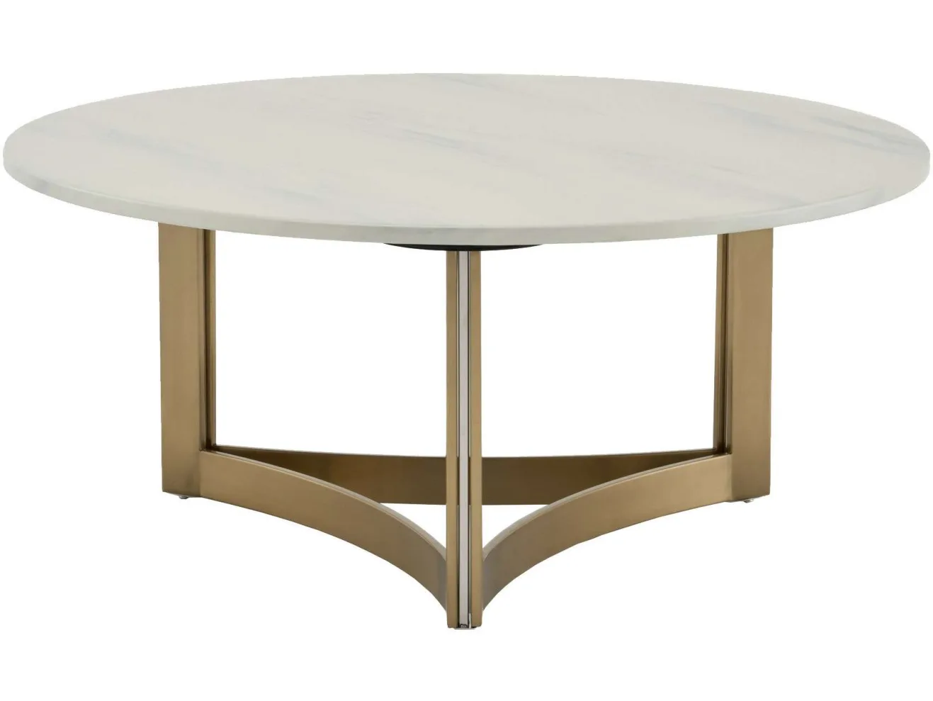 Стол журнальный STOOL GROUP Кассия 90*90 Светлая керамика, сталь шампань арт. 1568367