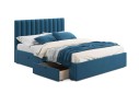 Мягкая кровать Olivia 1600 синяя с ящиками