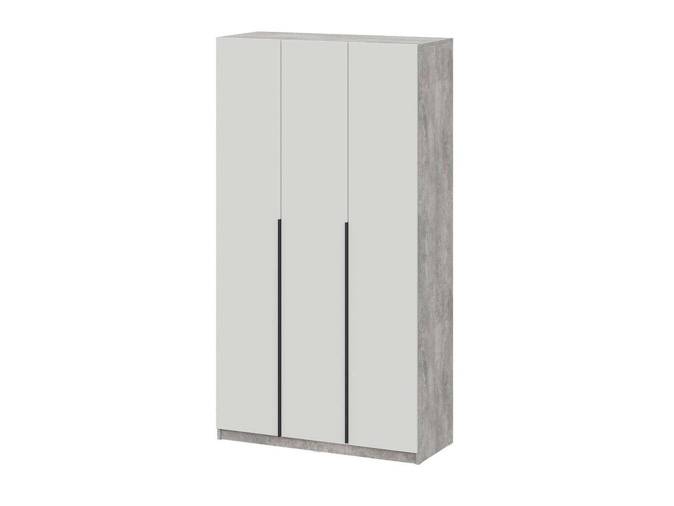 Шкаф распашной ШК 5 (1200), Цемент светлый, Белый шагрень