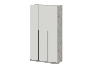 Шкаф распашной ШК 5 (1200), Цемент светлый, Белый шагрень