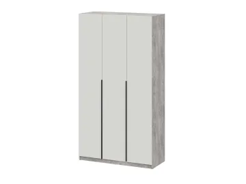 Шкаф распашной ШК 5 (1200), Цемент светлый, Белый шагрень