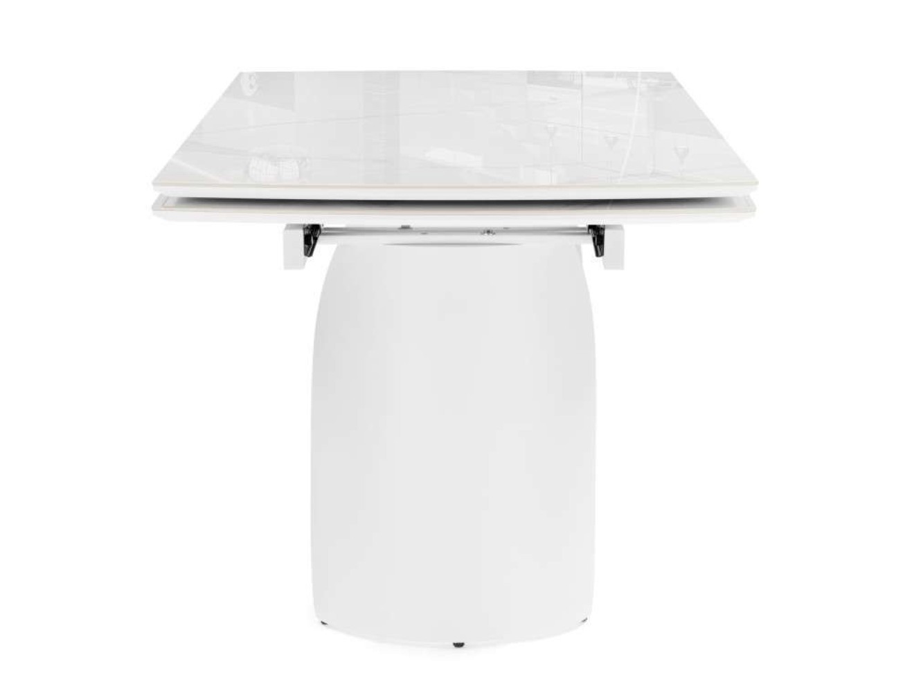 Готланд 180(240)x90 statuario titan gloss / белый Керамический стол