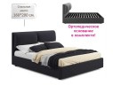 Мягкая кровать Vita 1600 темная с ортопедическим основанием