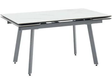 Стол обеденный STOOL GROUP Тайл 140-200*85 Snow white, подстолье серое