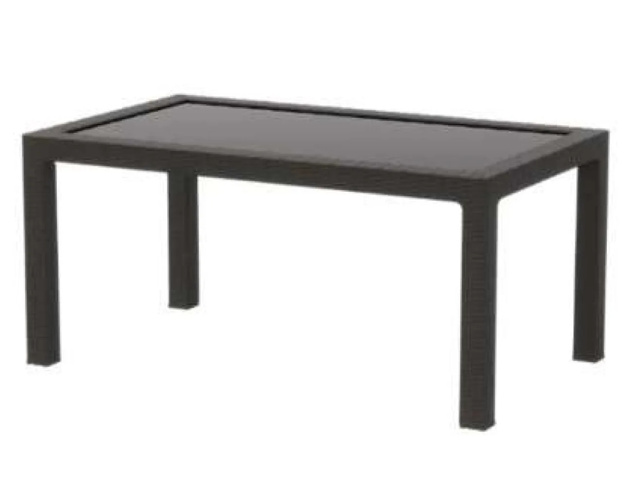 Стол пластиковый RATTAN 160x95см прямоугольный со стеклом (антрацит) арт. 1596501