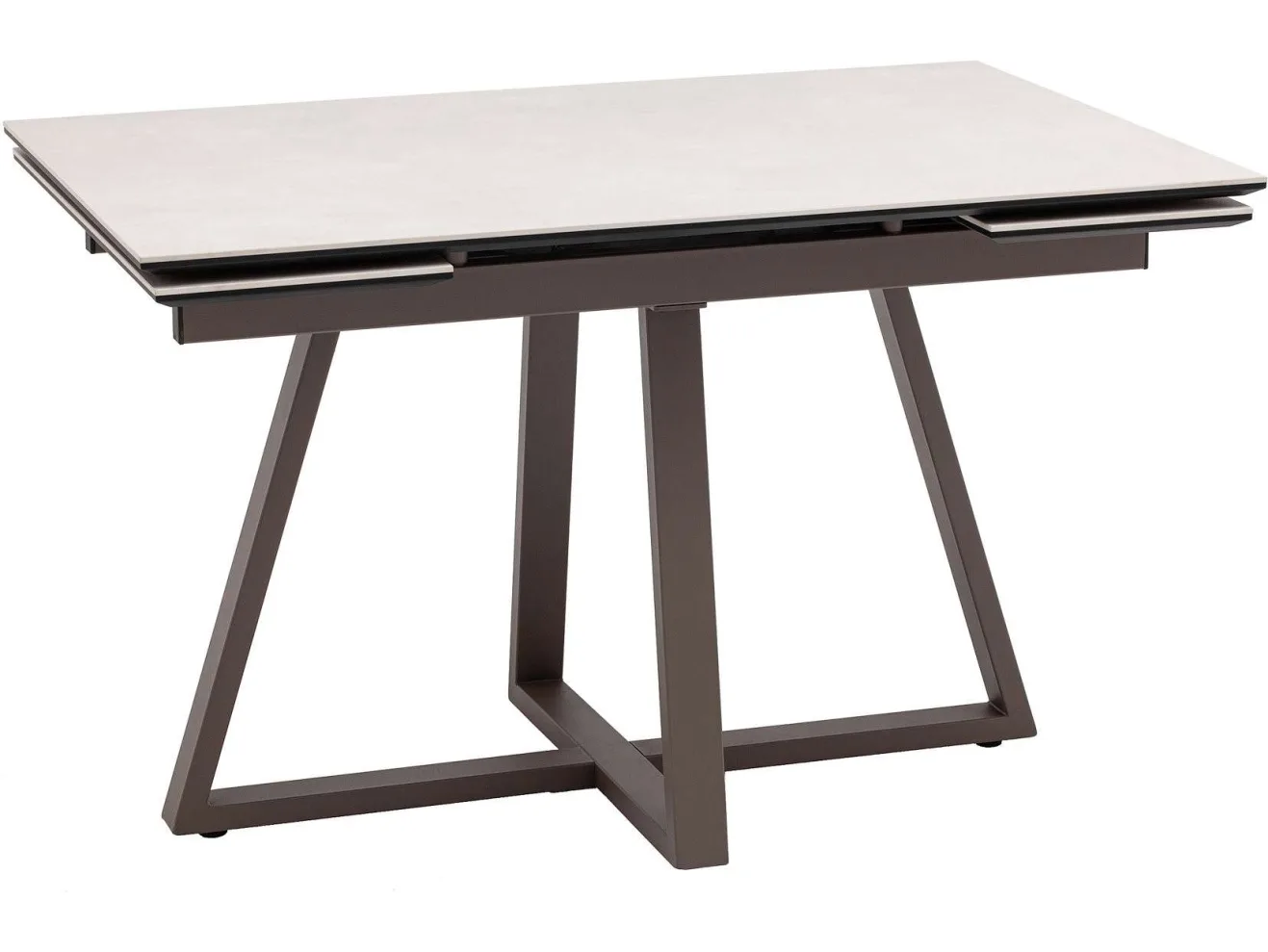 Стол обеденный STOOL GROUP Керас 120-180*80 Carmen light grey, подстолье коричневое арт. 1568399