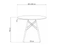 PT-151 80х80х76 clear glass / wood Стол стеклянный арт. 1540807