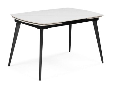 Aveiro 120(180)x80 белый мрамор / черный Керамический стол