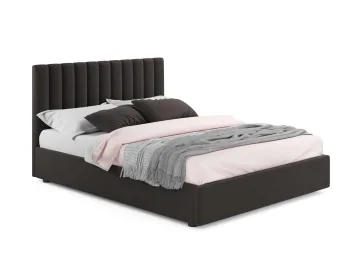Мягкая кровать Olivia 1800 шоколад с ортопедическим основанием