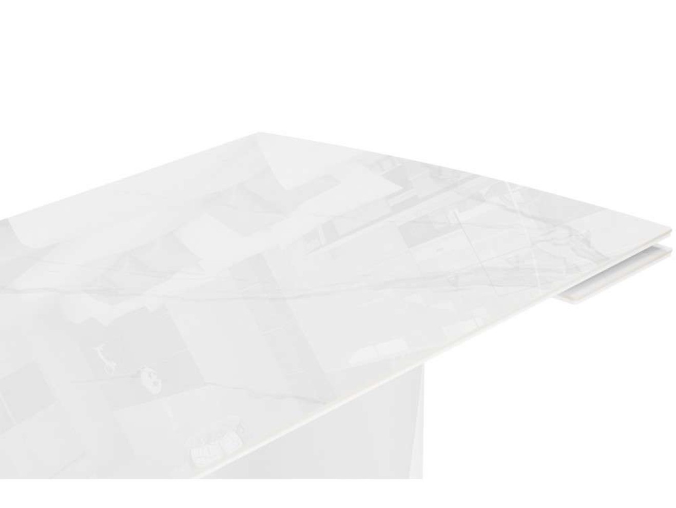 Готланд 180(240)x90 statuario titan gloss / белый Керамический стол