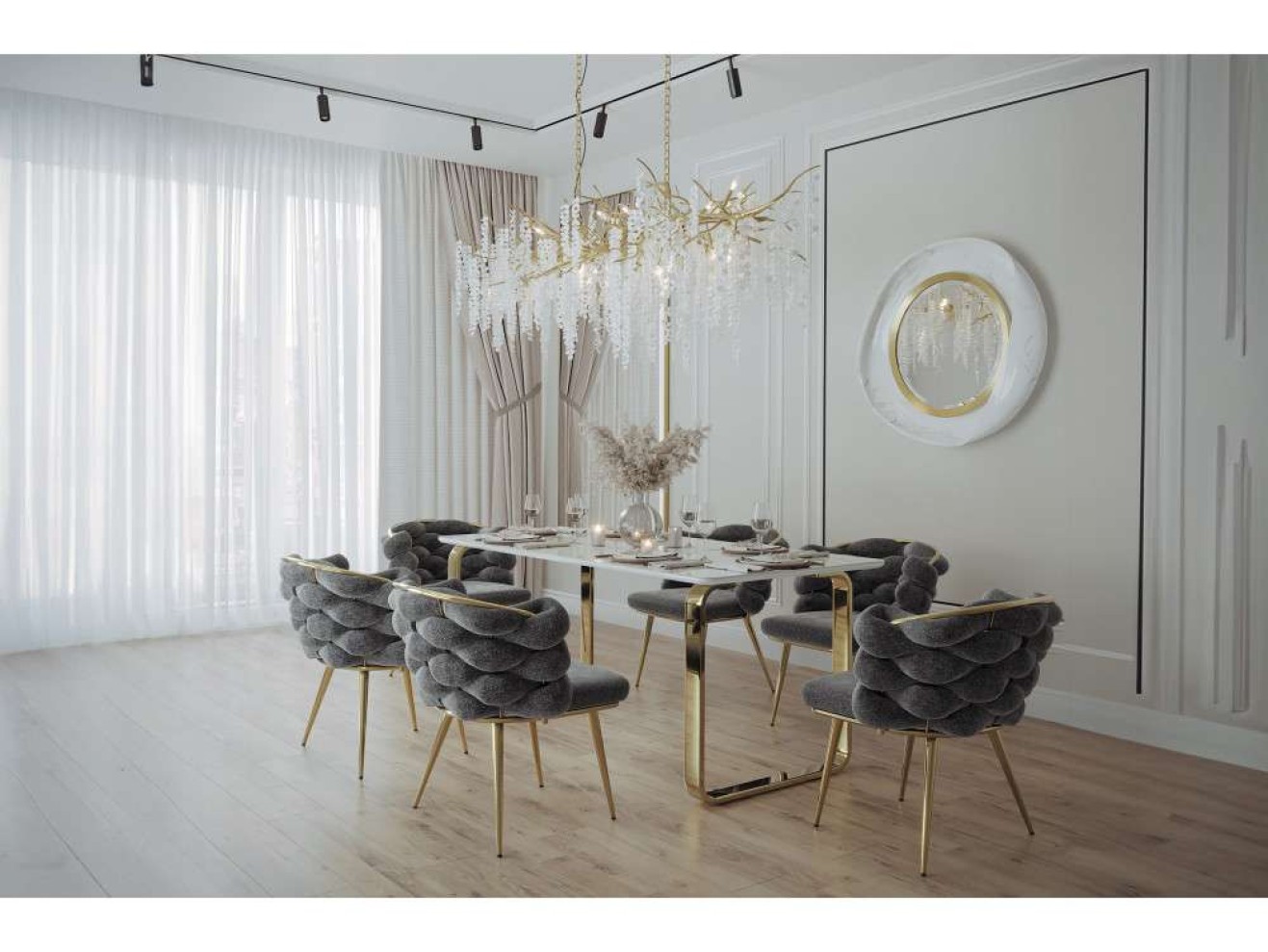 Rendi gray / gold Стул на металлокаркасе арт. 987425
