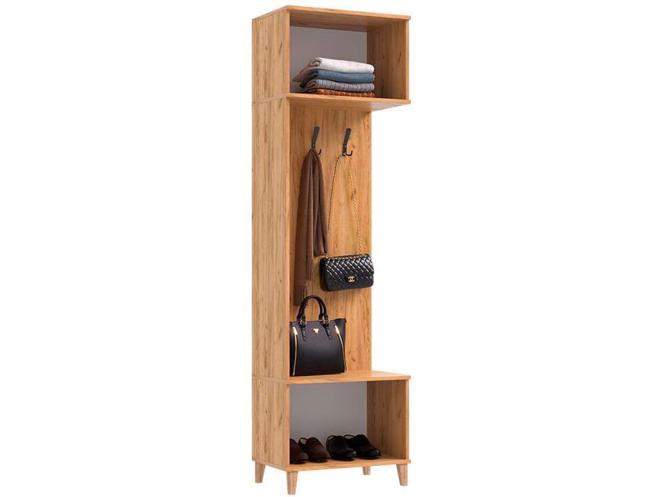 Шкаф с вешалками Ирис, Крафт золотой/Браш графит арт. 1325595