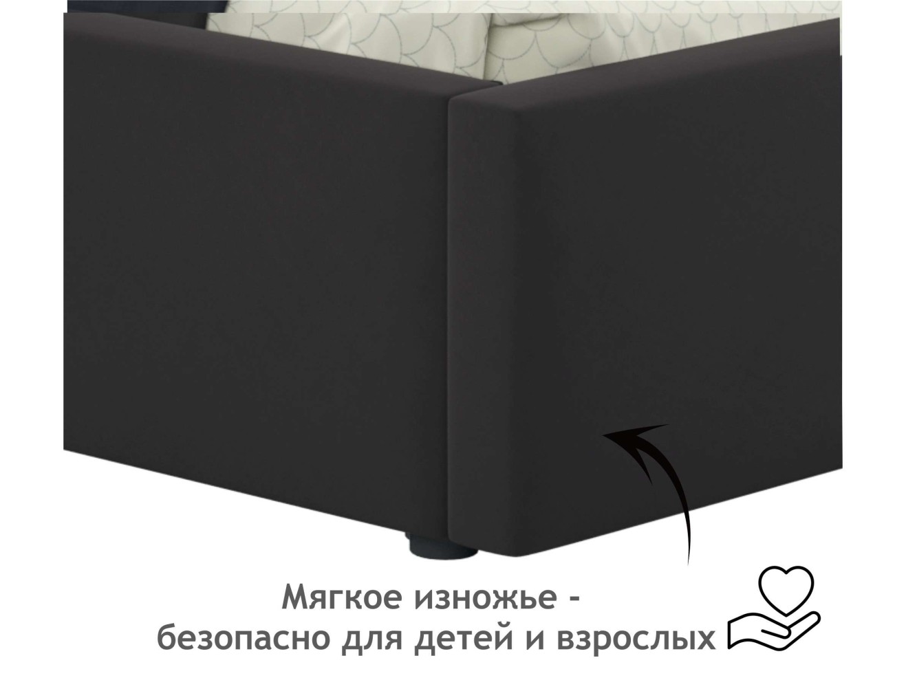 Односпальная кровать-тахта Bonna 900 с защитным бортиком шоколад и подъемным механизмом арт. 1027179