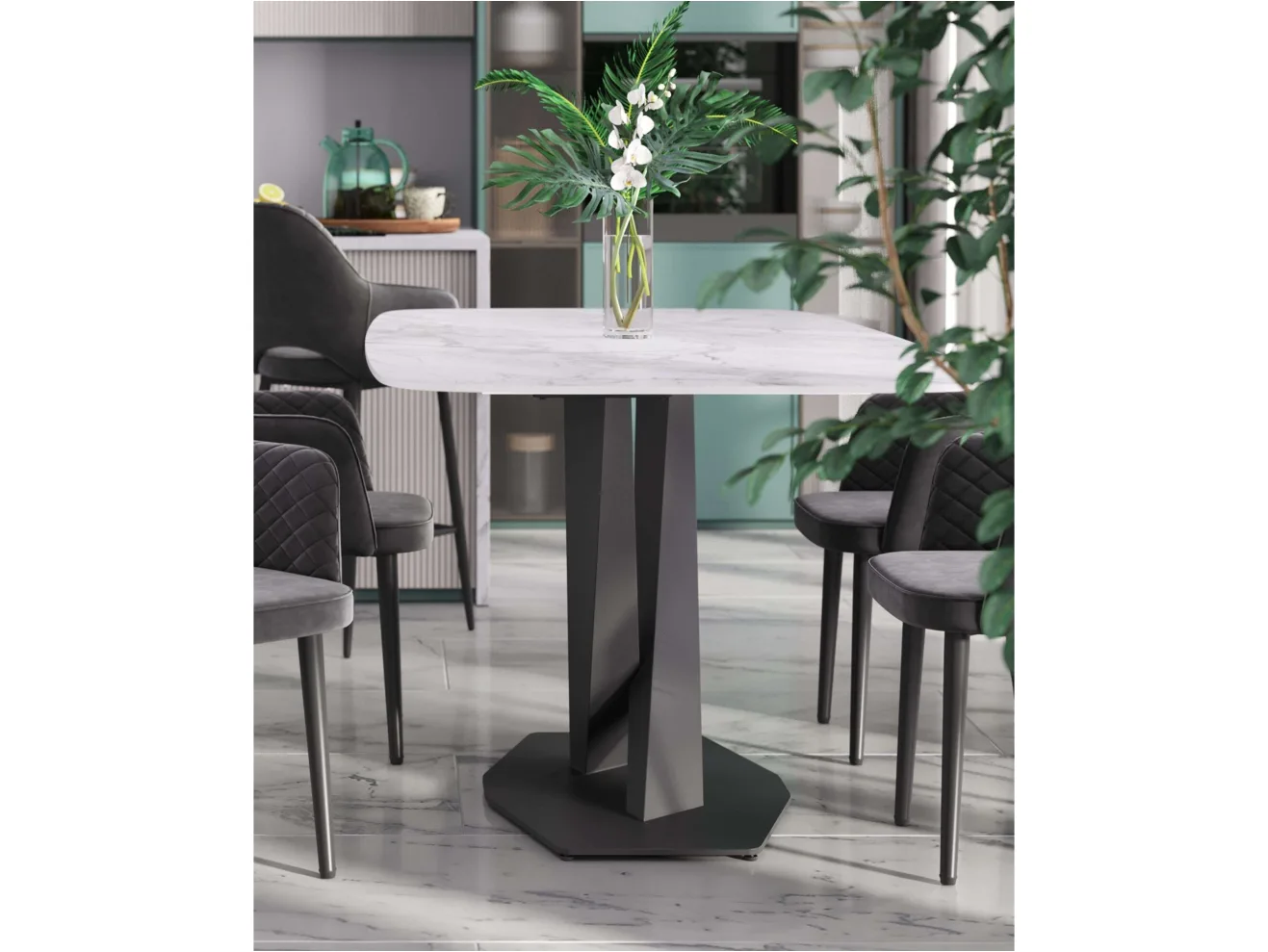 Стол обеденный STOOL GROUP Belle 180х90 белый мрамор арт. 1567867