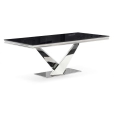 Levon 200x100x75 black Стол стеклянный