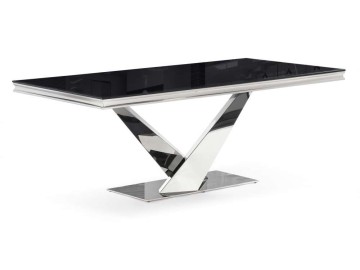 Levon 200x100x75 black Стол стеклянный