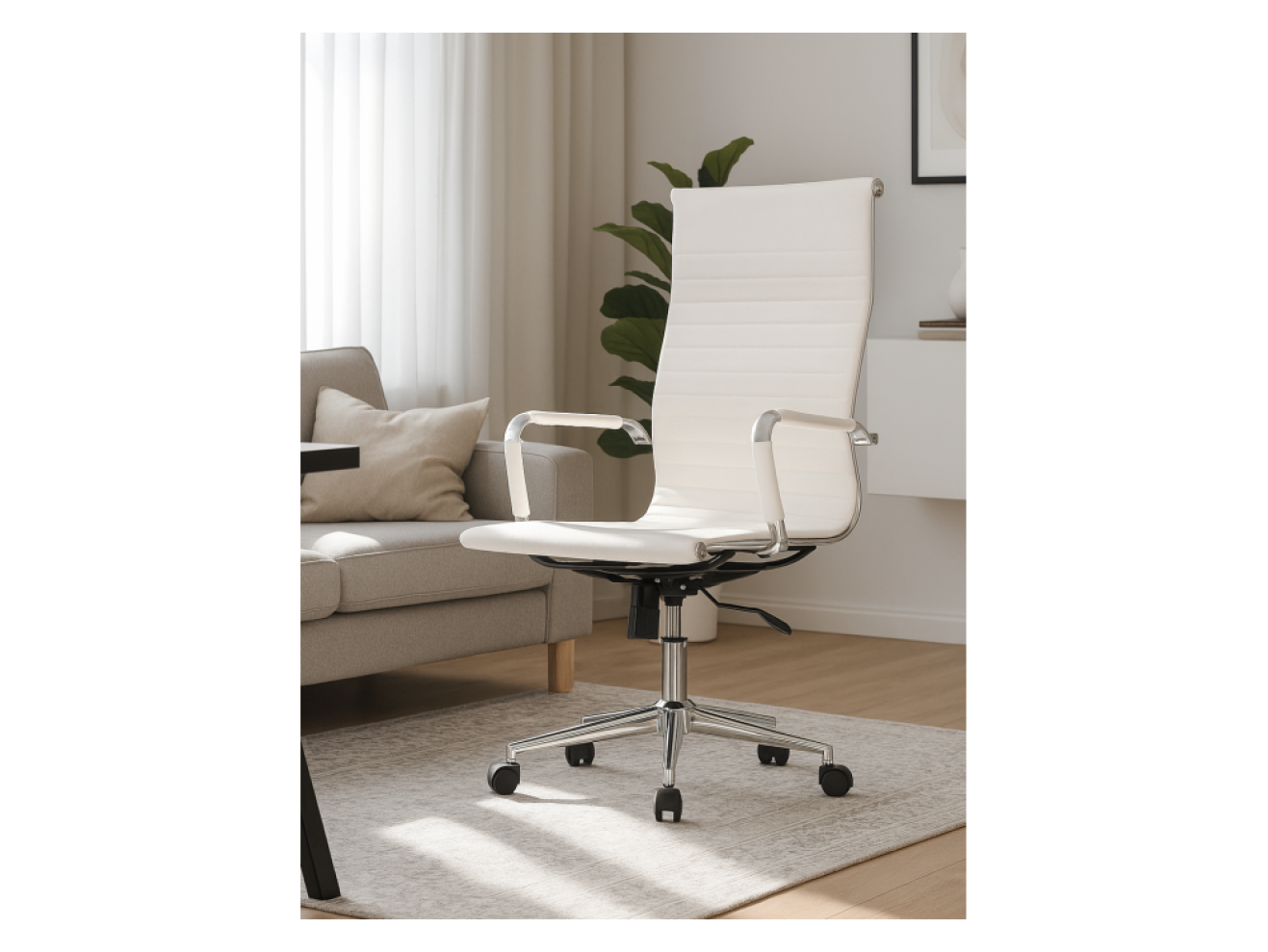 Reus pu white / chrome Компьютерное кресло