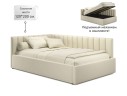 Мягкая кровать Milena 1200 беж с подъемным механизмом