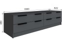 Тумба ТВ Мадрид №1 (1,8), Графит серый арт. 1531495