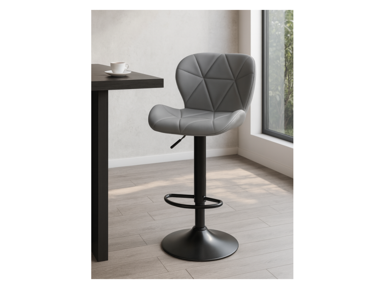Trio light gray / black Барный стул
