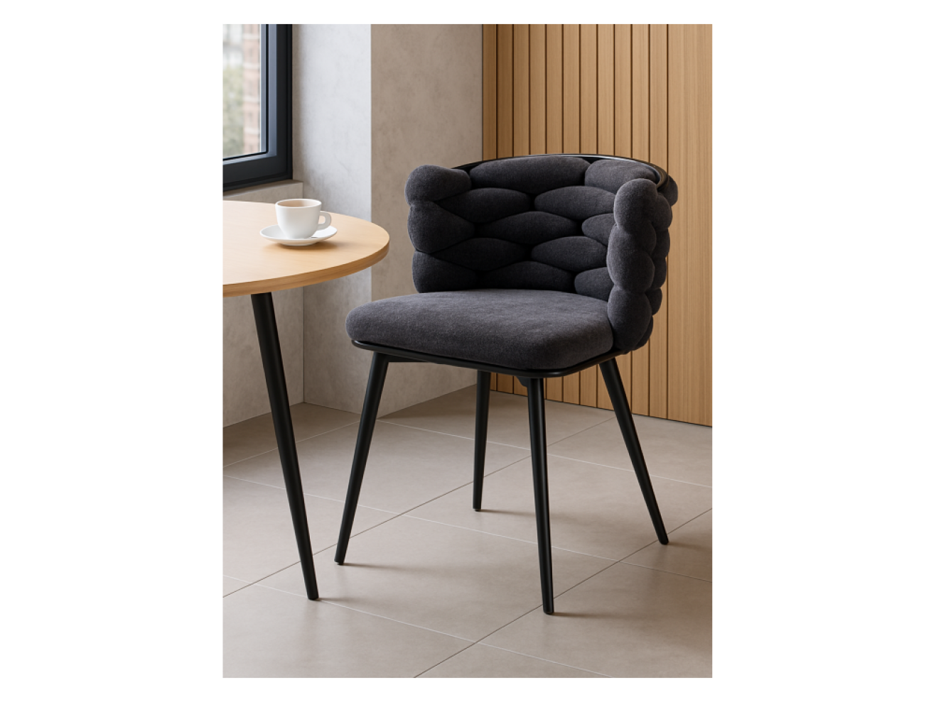 на металлокаркасе Rendi gray-blue / black Стул на металлокаркасе
