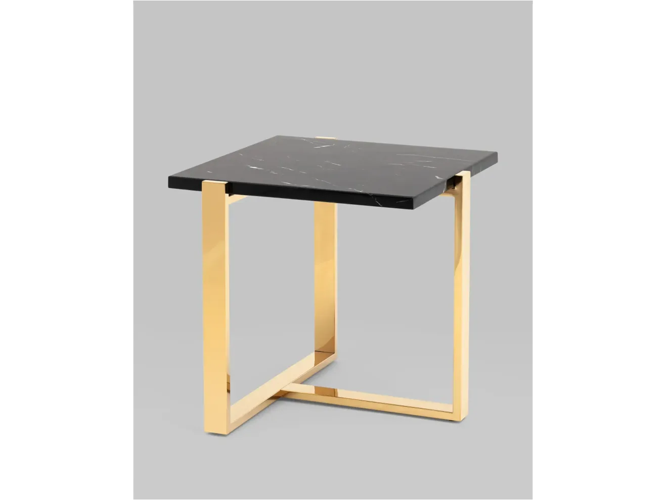 Журнальный столик STOOL GROUP Тоби 61*61 Черный мрамор/Золото арт. 1568183
