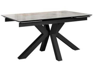 Стол DikLine SFE160 Керамика Italian Grey (глянец серый)/подстолье черное/опоры черные (2 уп.)