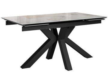 Стол DikLine SFE160 Керамика Italian Grey (глянец серый)/подстолье черное/опоры черные (2 уп.)