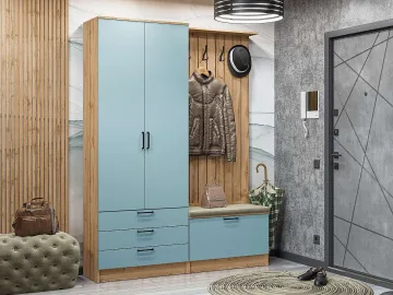 Прихожая Стиль-03 Серо-зеленый
