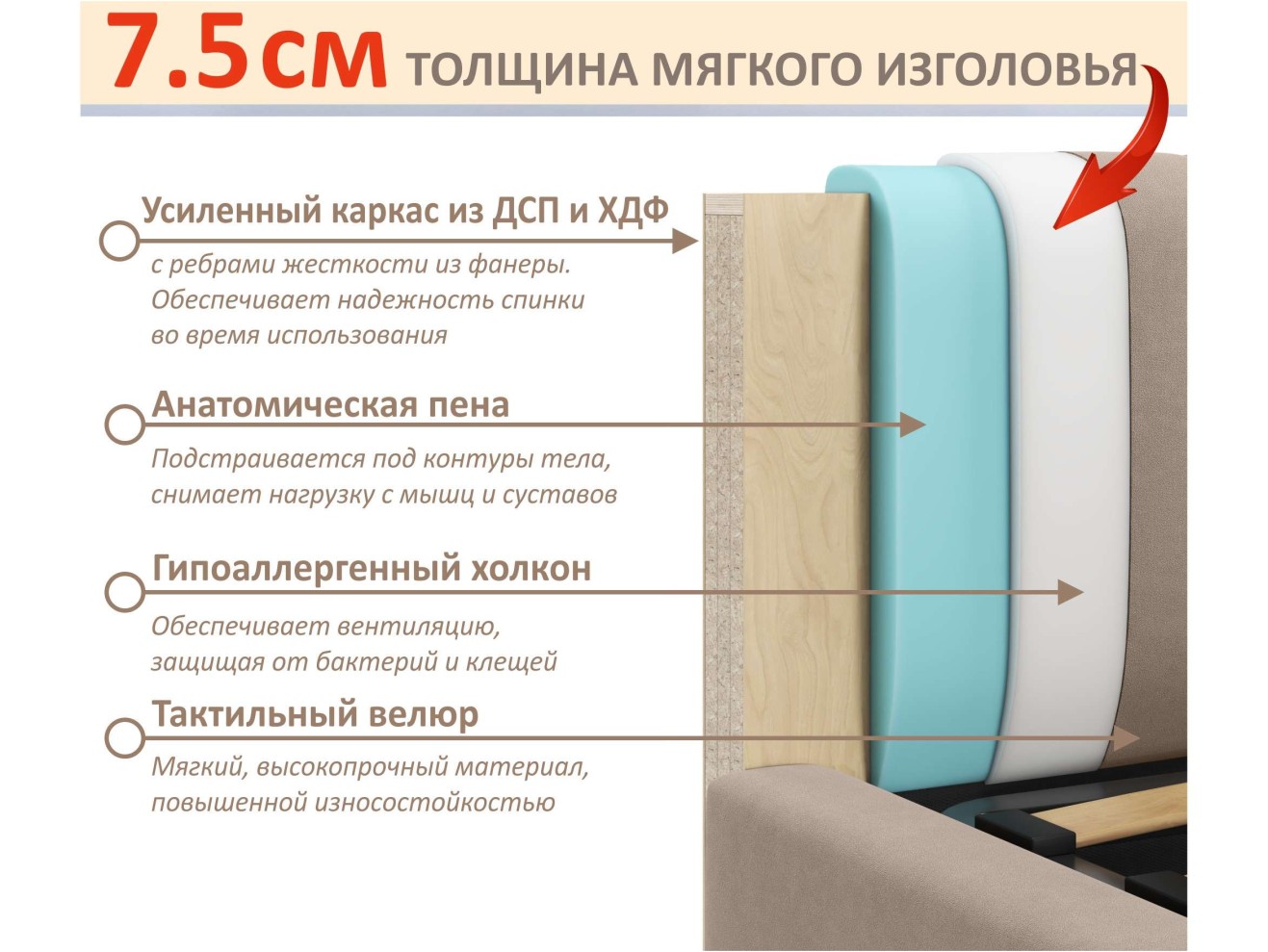 Мягкая кровать-тахта Aura 1200 мокко с подъемным механизмом арт. 1377611