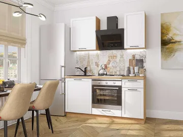 Кухонный гарнитур Барселона-06, МДФ, 160 см, Белый