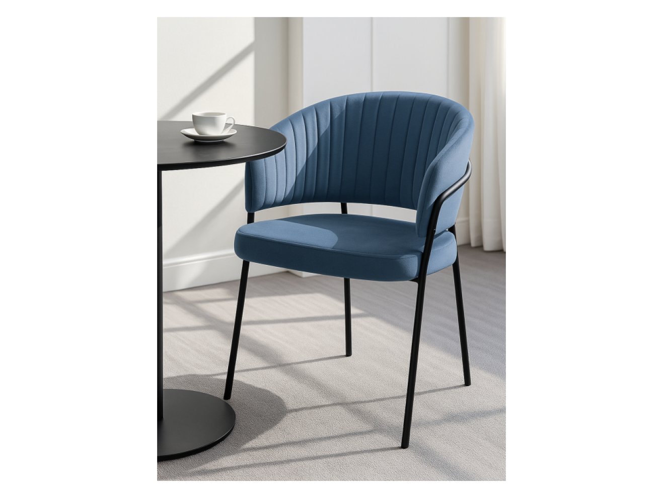 Лео синий Brendy Classic Blue 08 / черный Стул на металлокаркасе