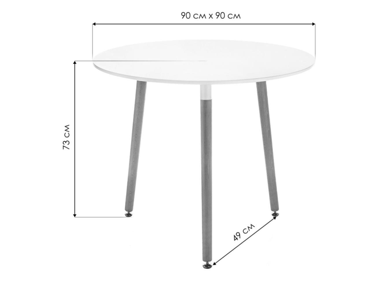 Lorini 90 white / wood Стол деревянный