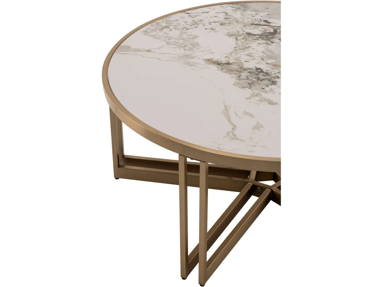 Стол журнальный STOOL GROUP Алиада 90*90 Светлая керамика/шампань арт. 1568289