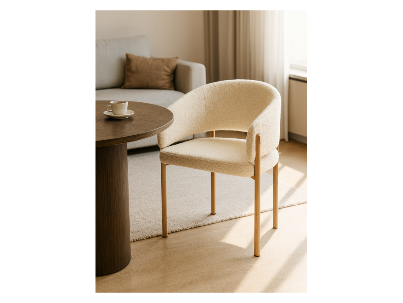 Janin white / wooden metal Стул на металлокаркасе