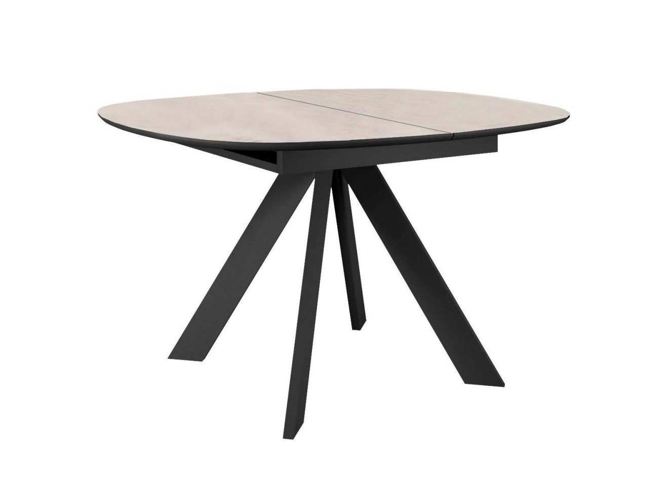 Стол DikLine BK100 Керамика Krater Perla (бежевый матовый)/подстолье черное/опоры черные