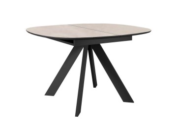 Стол DikLine BK100 Керамика Krater Perla (бежевый матовый)/подстолье черное/опоры черные