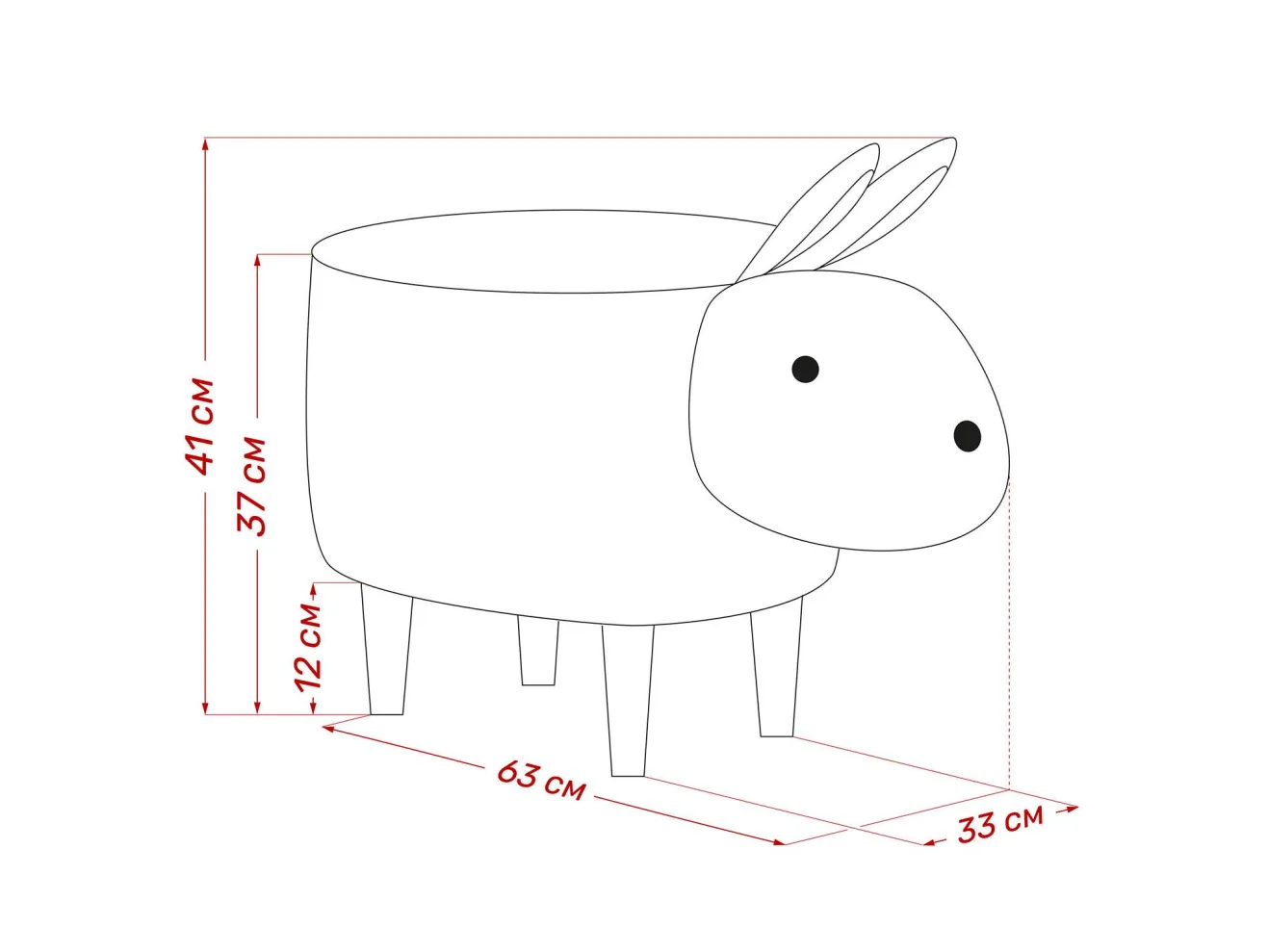 Пуф Leset Rabbit COMBI арт. 693157