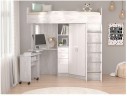 Кровать-чердак Бриз-1 80х190 (Бетон Светлый / Белый Глянец) арт. 1213055