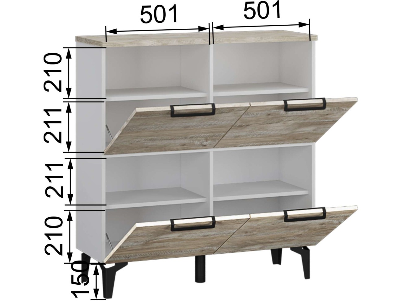 Чикаго Комод ЧК-30, Дуб юкон/Белый арт. 1358763