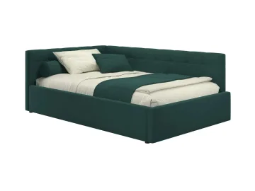 Мягкая кровать-тахта Bonna 1200 изумруд c ортопедическим основанием