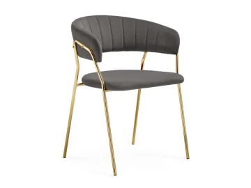 Kamelia 1 dark gray / gold Стул на металлокаркасе