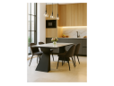 Денхольм 240(290)х100х75 rystal onyx bianco / черный Керамический стол