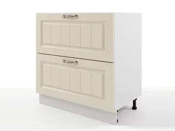 Шкаф напольный Мария с 2-мя ящиками 800х820х476 Крем/ Белый
