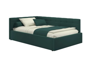 Мягкая кровать-тахта Bonna 1200 изумруд c ортопедическим основанием