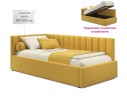 Мягкая кровать Milena 900 желтая с подъемным механизмом