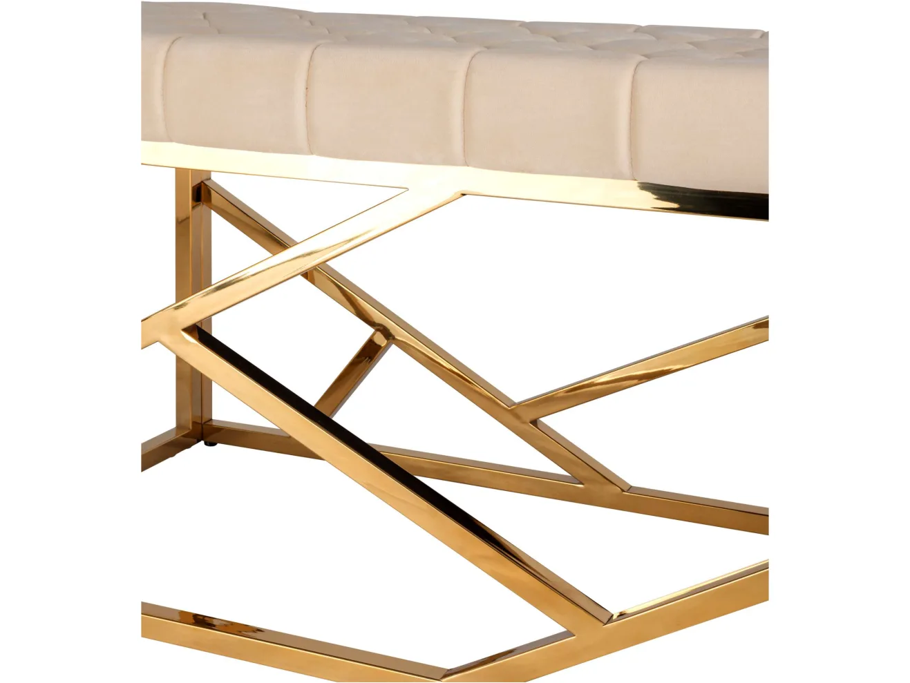 Банкетка-скамейка Stool Group АРТ ДЕКО Вельвет бежевый/Сталь золото  Meb арт. 1599013